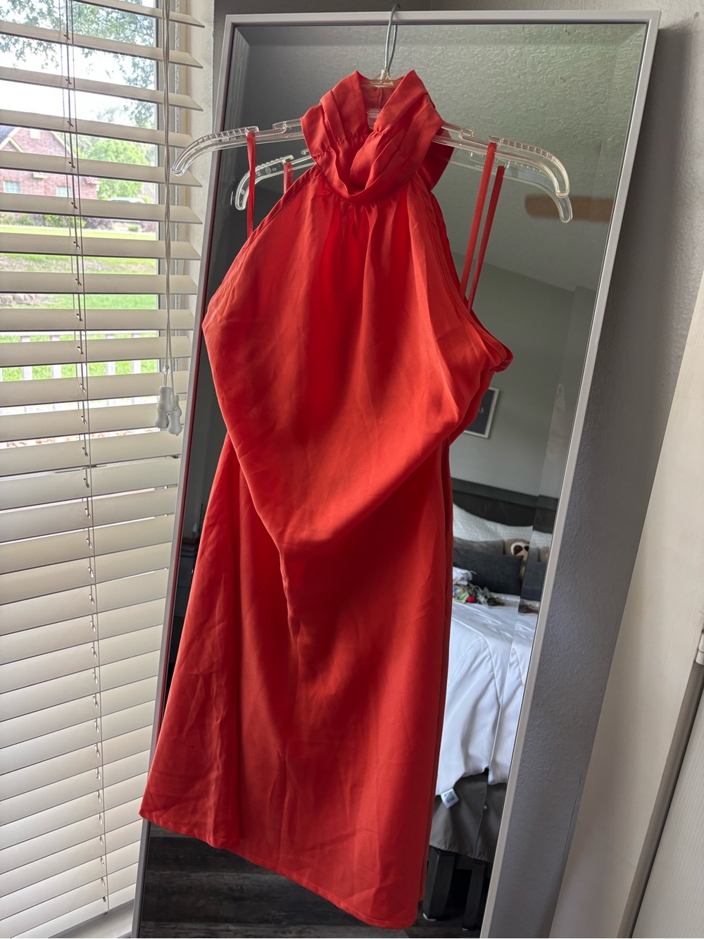 Boohoo Orange Halter Mini Dress